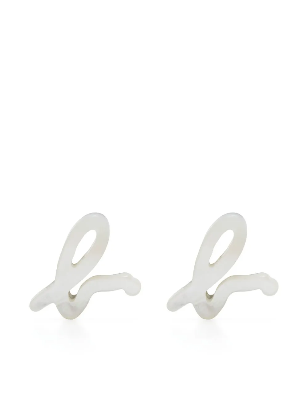 

agnès b. aretes con apliques del logo - Blanco