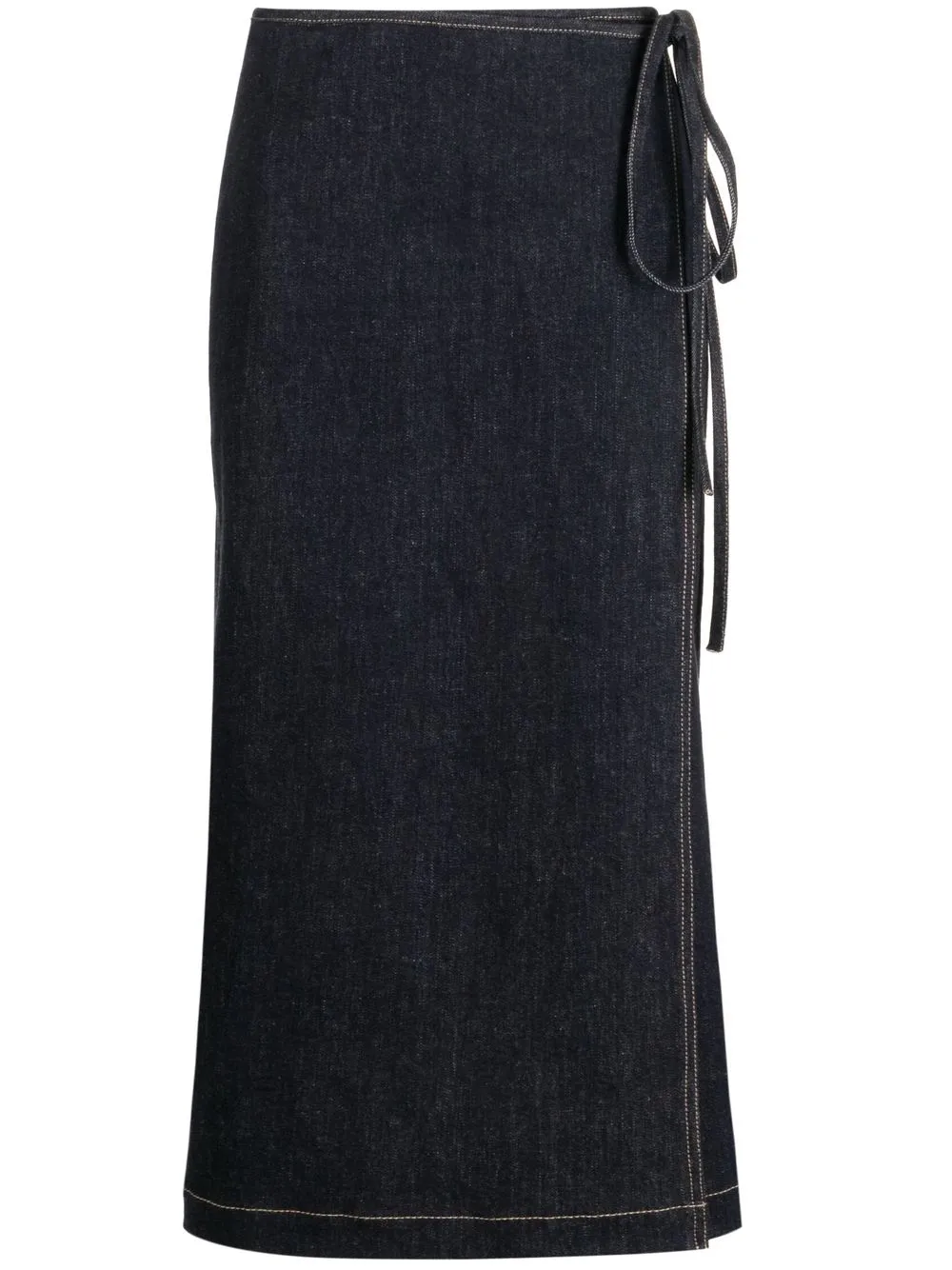 

Rejina Pyo wrap-design denim midi skirt - Blue