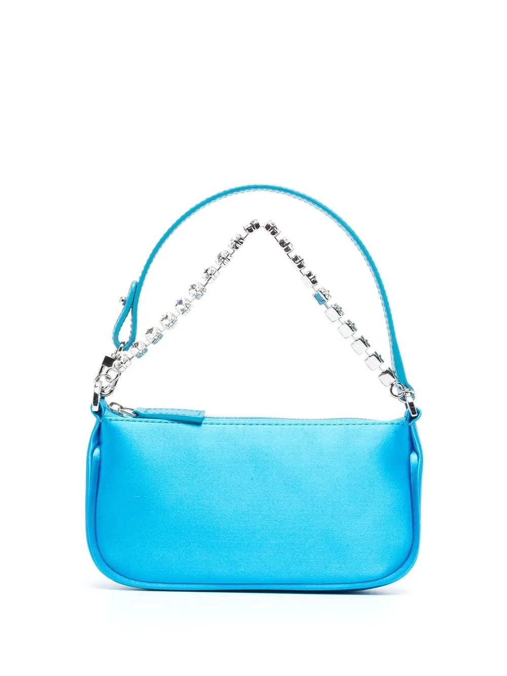 

BY FAR crystal-embellished silk shoulder bag - Blue