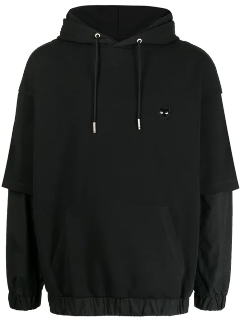 ZZERO BY SONGZIO layered-effect logo-patch hoodie