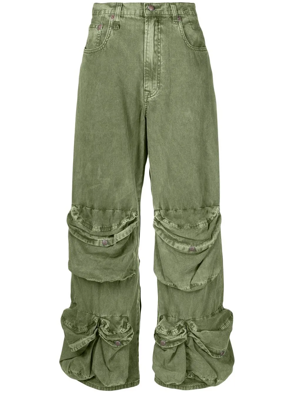 R13 Multipocket Utility Jeans In Green