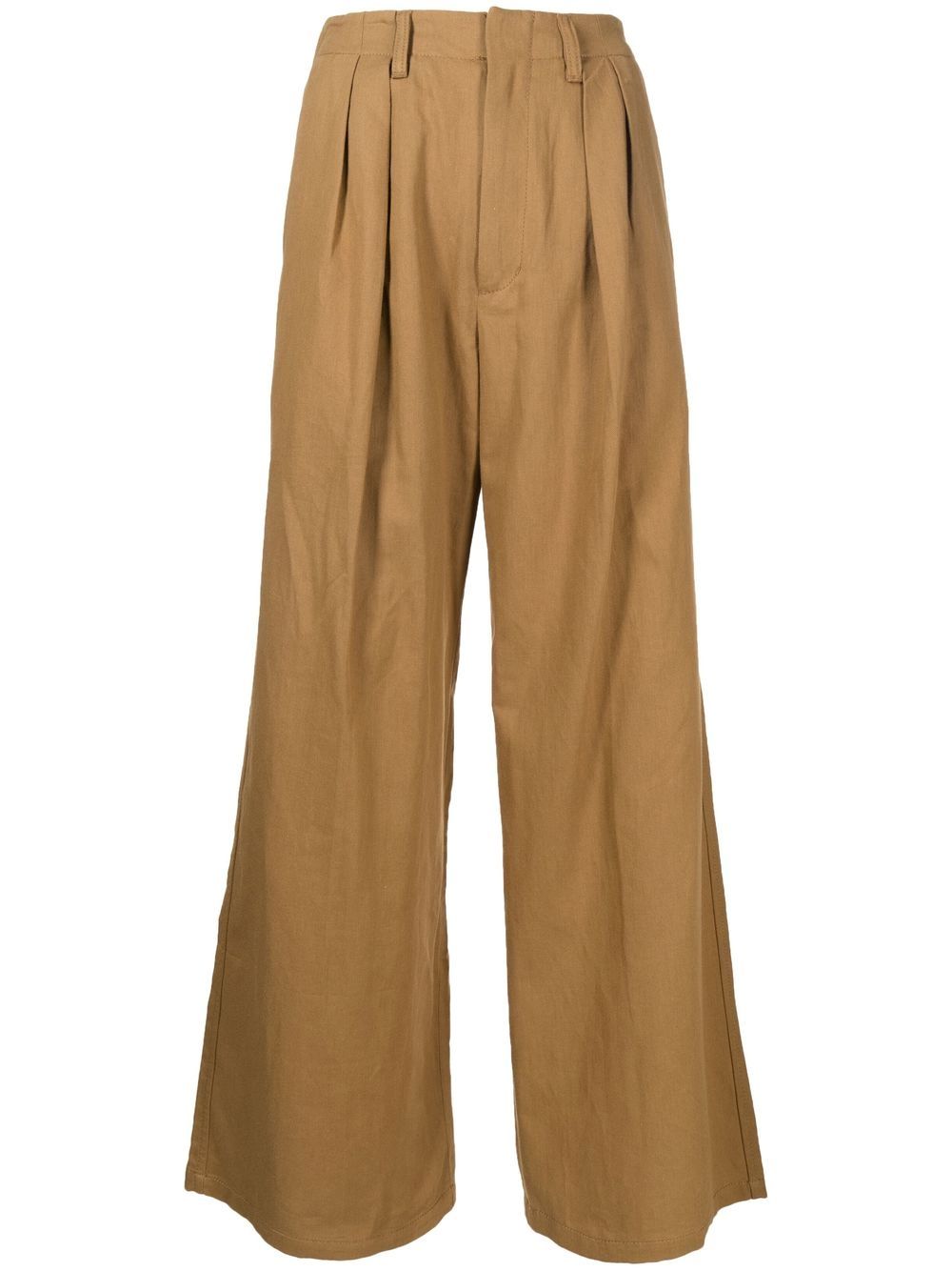 Izzue High-waisted Wide-leg Trousers In Braun
