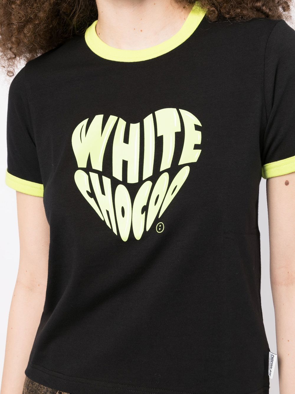 Shop Chocoolate Heart-print Short-sleeved T-shirt In Black