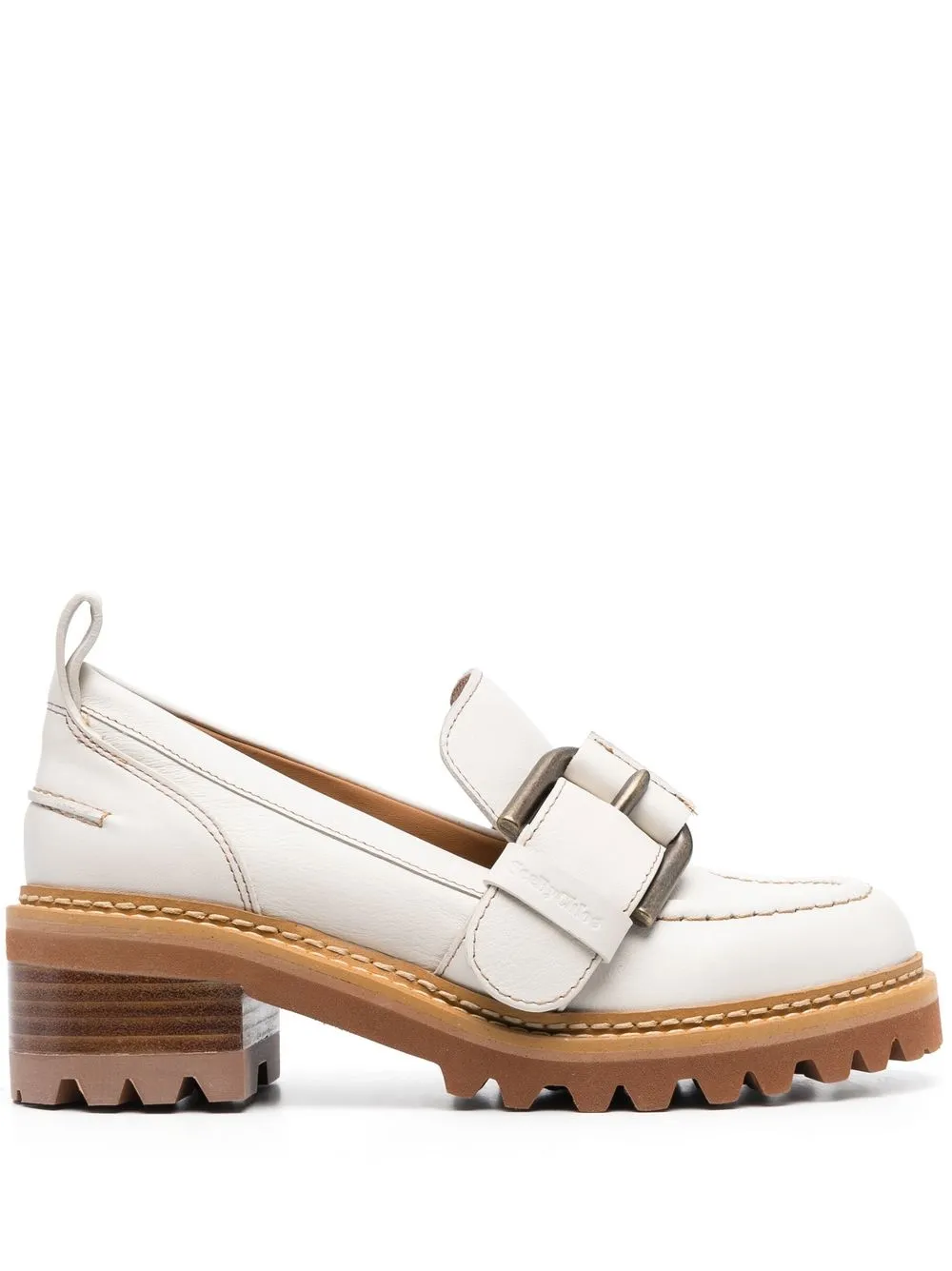 

See by Chloé chunky-soled leather loafers - Neutrals