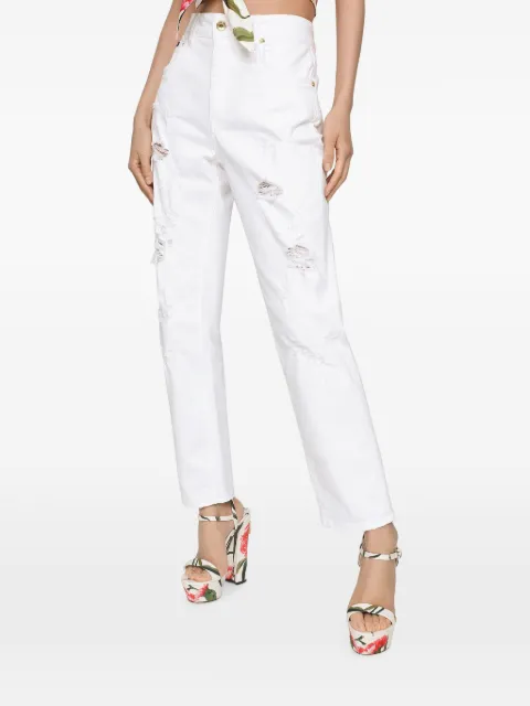 Dolce & Gabbana Boyfriend-Jeans im Distressed-Look