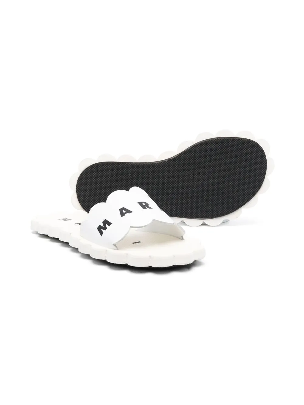 Marni Kids Slippers met logoband - Wit
