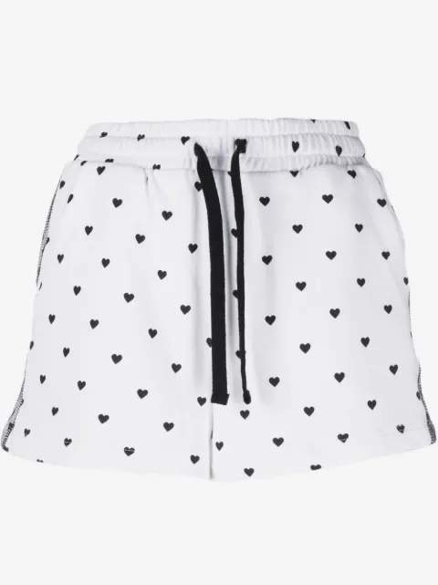 RED Valentino short en coton à imprimé cœur