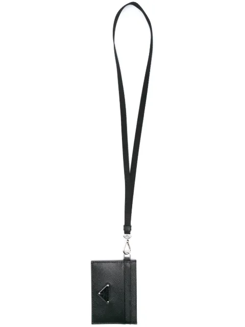 Prada triangle-logo leather cardholder