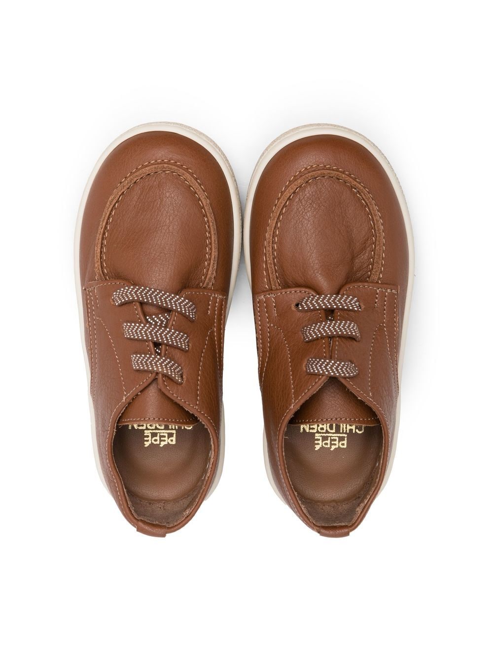 Shop Pèpè Lace-up Leather Loafers In Brown