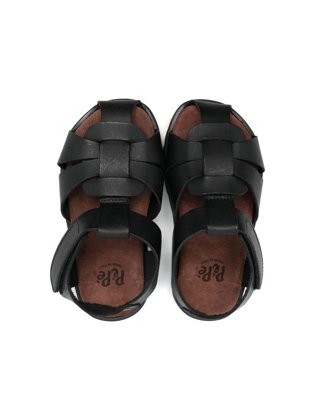 Shop Pèpè Closed-toe Vegetal Leather Sandals In Black