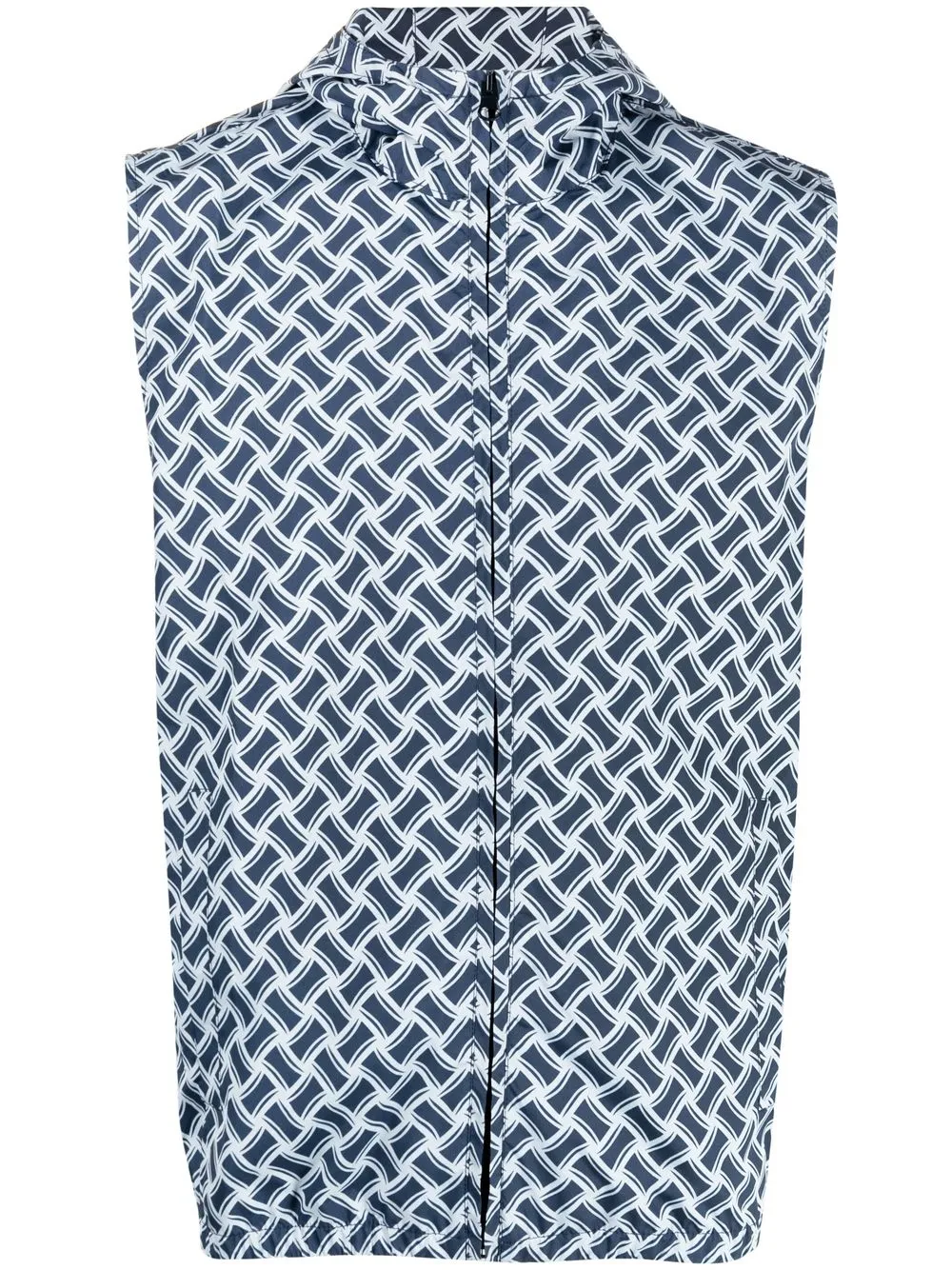 

Drumohr geometric-print hooded gilet - Blue