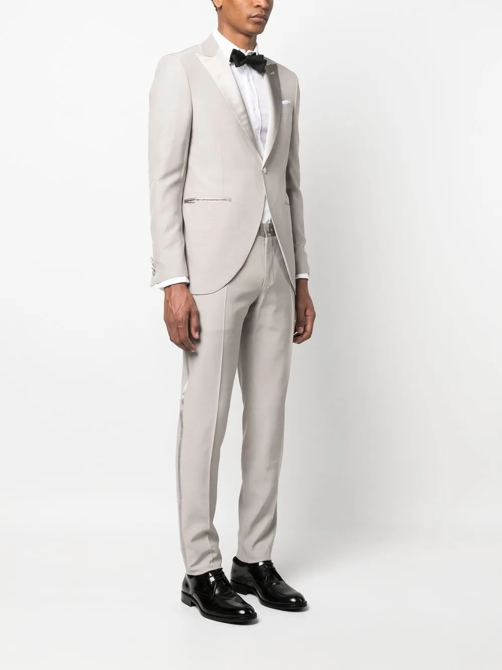 Canali Silk-lapel Single-breasted Dinner Suit In Grey