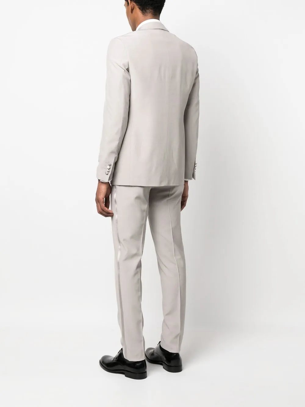 Canali Silk-lapel Single-breasted Dinner Suit In Grey