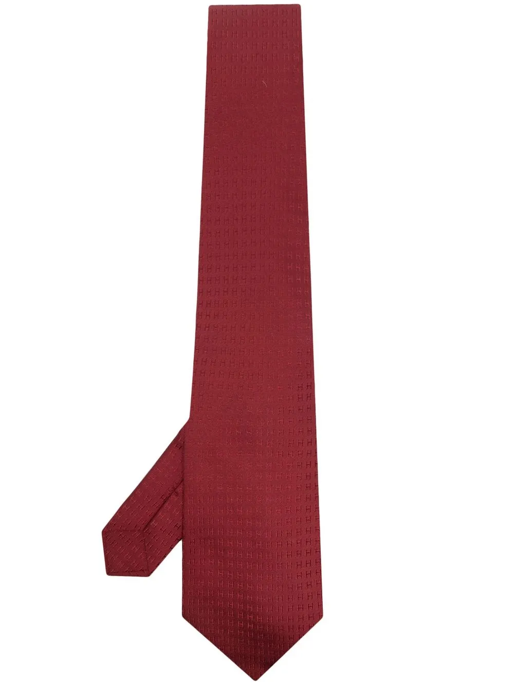 

Hermès 2000s pre-owned logo-jacquard silk tie - Red