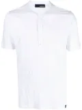 Lardini linen band collar polo top - White