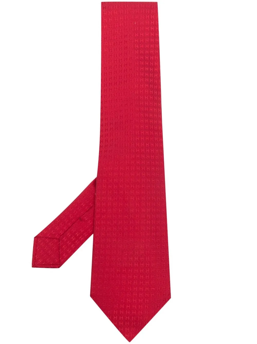 

Hermès 2000s pre-owned logo-jacquard silk tie - Red