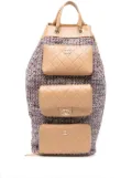 CHANEL Pre-Owned 2019 multi-pocket tweed backpack - Pink