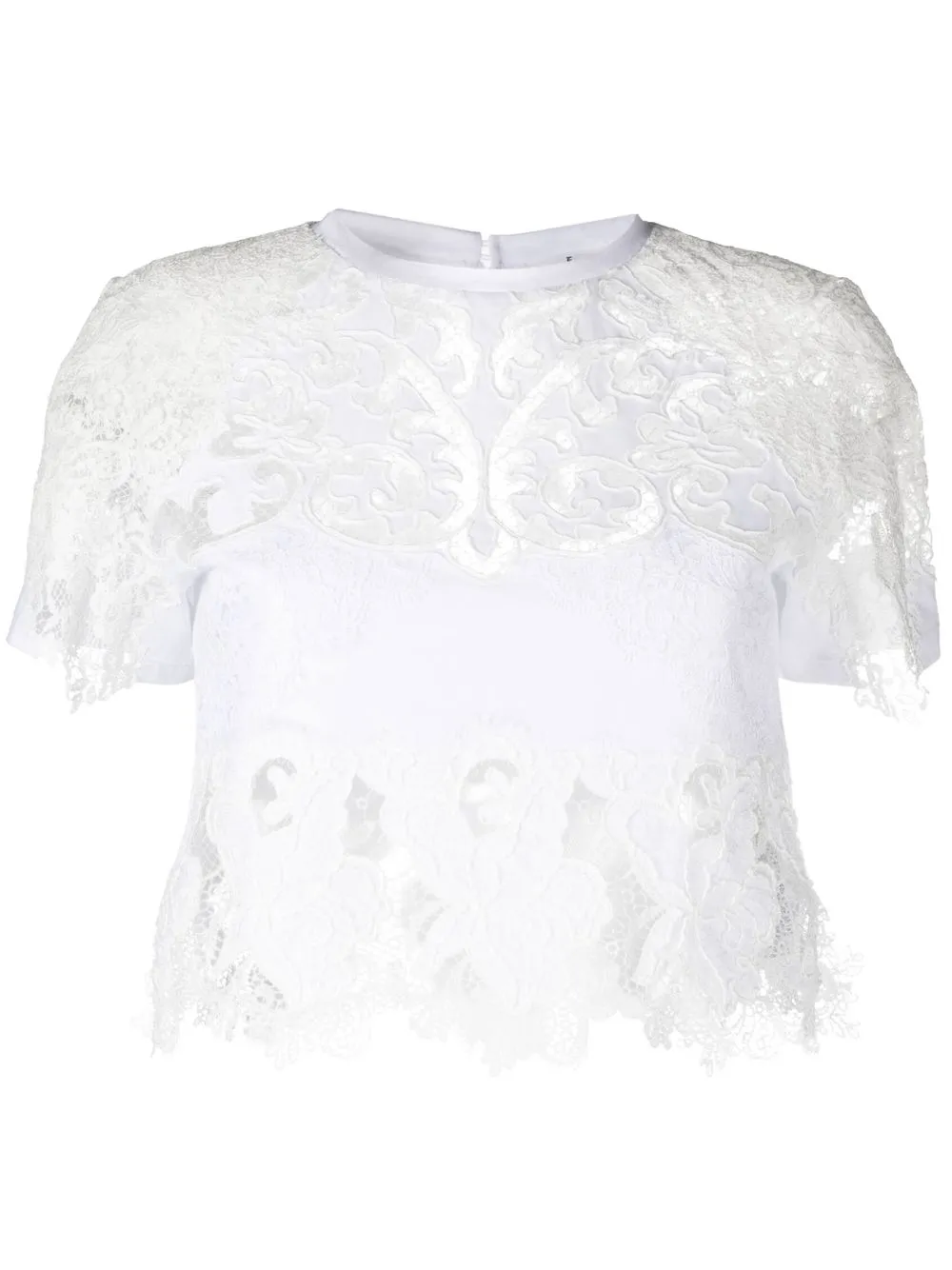 

Ermanno Scervino cropped lace cotton T-shirt - White