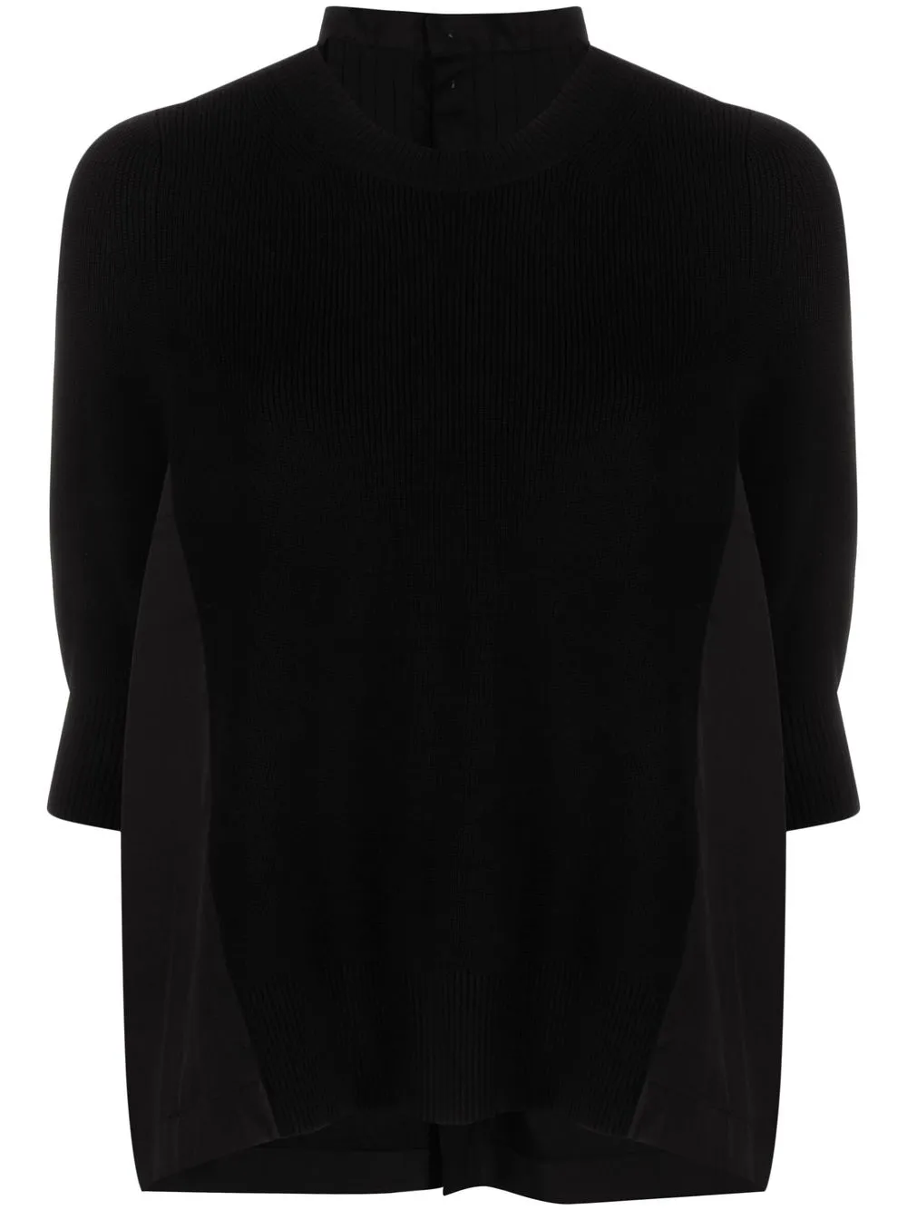 

sacai panelled crew-neck top - Black