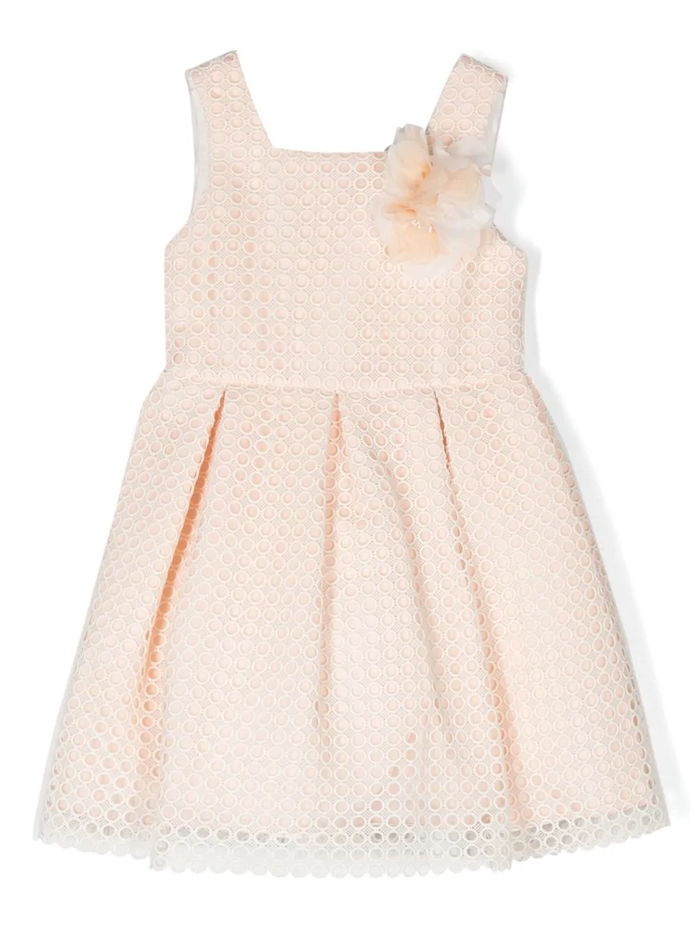 

Abel & Lula floral-appliqué pleated dress - Pink