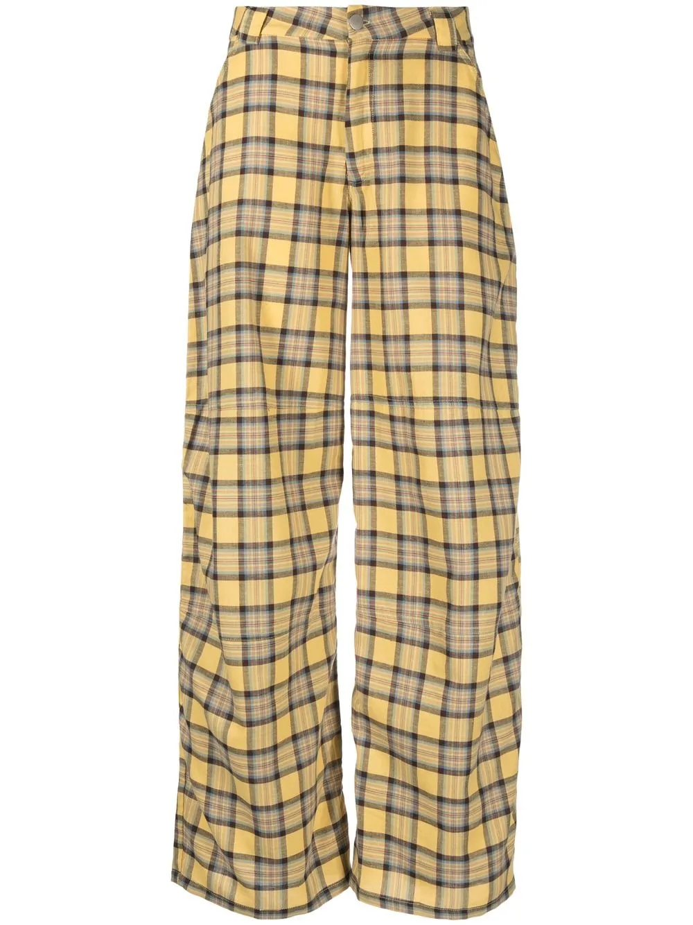 

Collina Strada plaid wide-leg trousers - Yellow