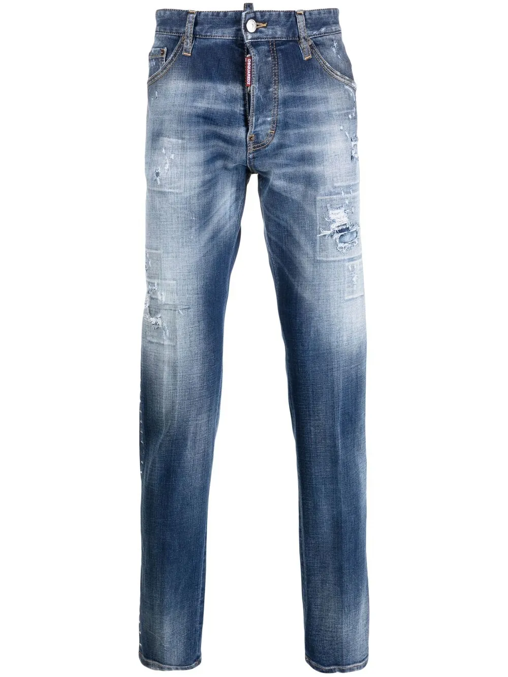 Image 1 of Dsquared2 distressed slim-fit jeans