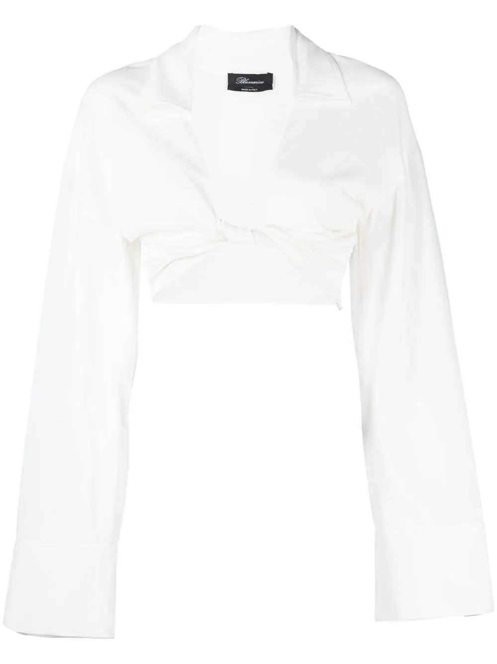 

Blumarine camisa corta con detalle de nudo - Blanco