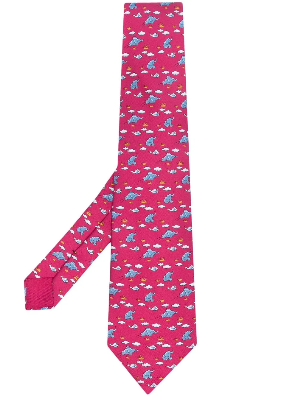 

Hermès 2000s pre-owned graphic-print silk tie - Pink