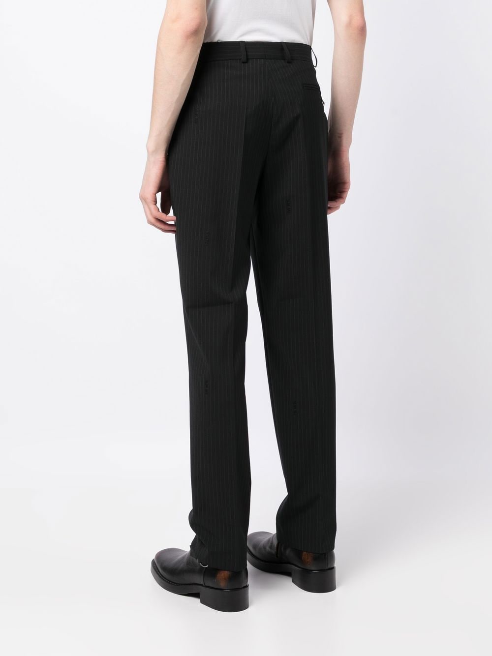 Shop Palmer Harding Pinstripe Tailored Suit Trousers In Black