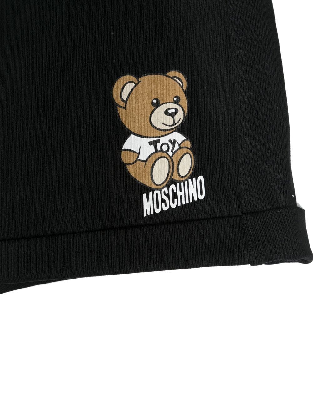 Shop Moschino Teddy Bear-print Drawstring Shorts In Black