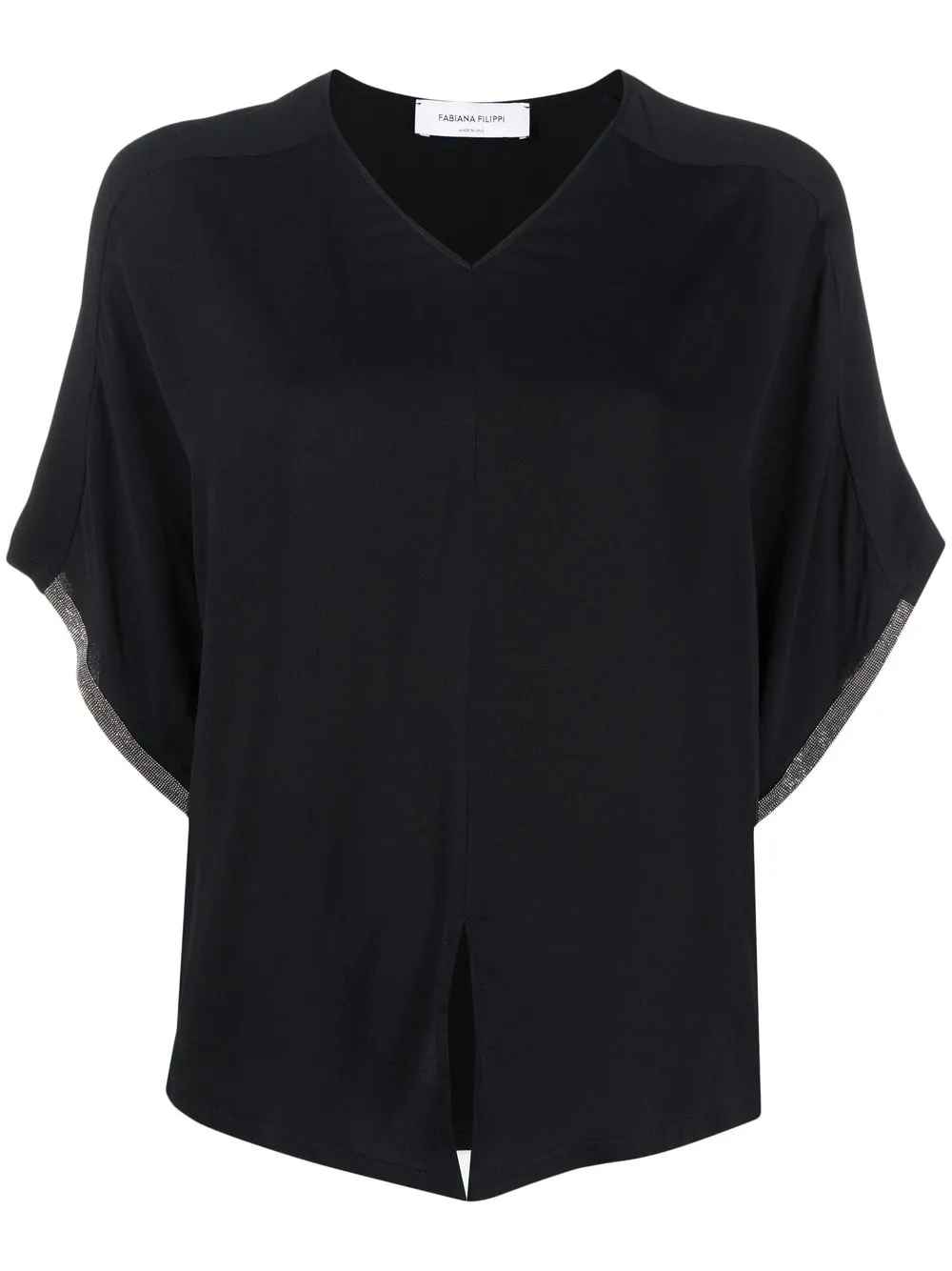 

Fabiana Filippi silk front-tie T-shirt - Black