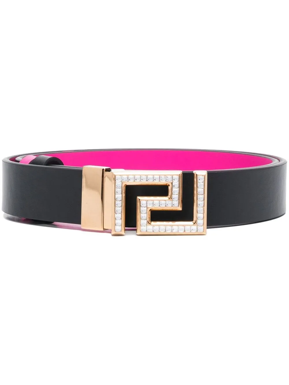 

Versace Greca-buckle reversible belt - Black