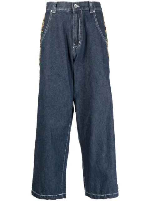 FIVE CM crochet trim wide-leg jeans