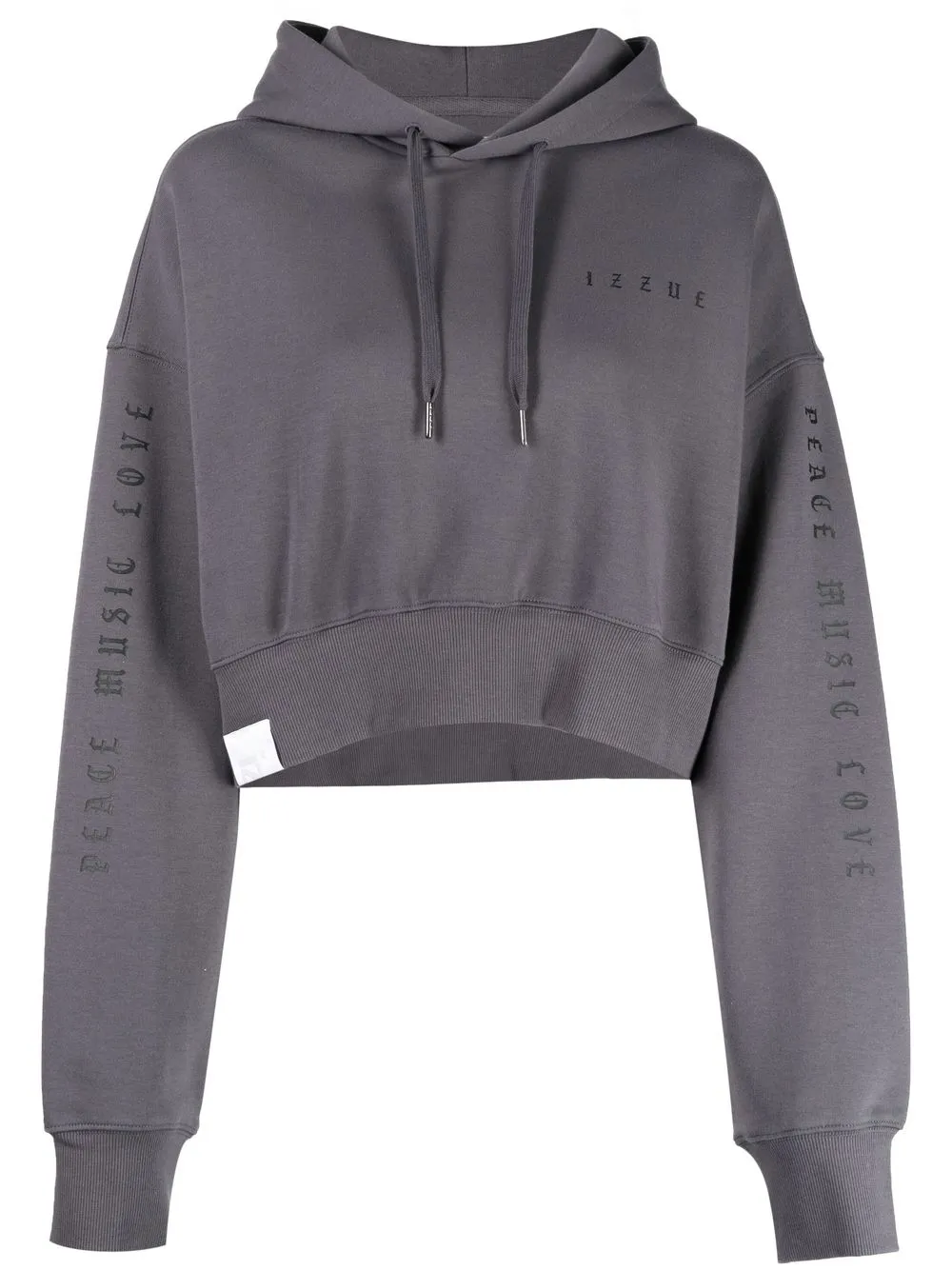 

izzue logo-print detail hoodie - Grey