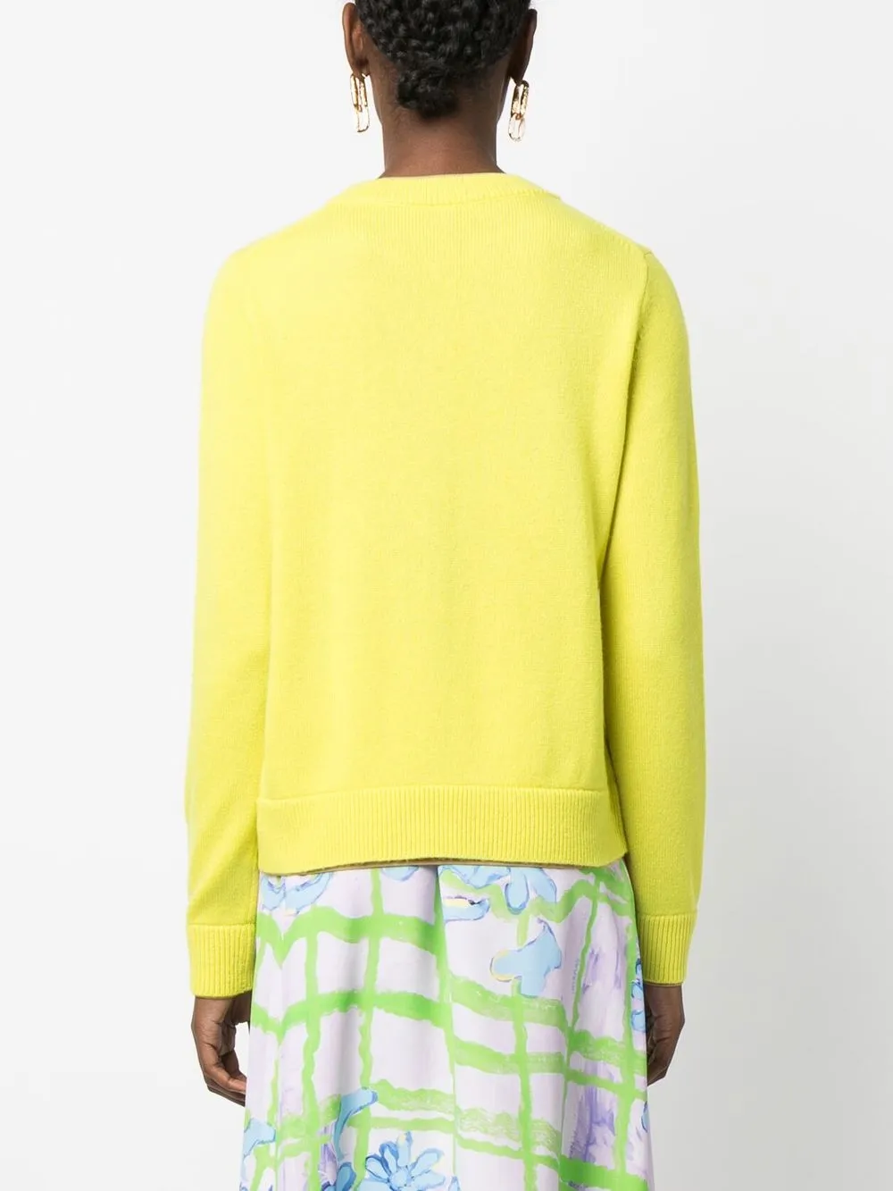 Tory Burch Crew-neck Cashmere Jumper In Green
