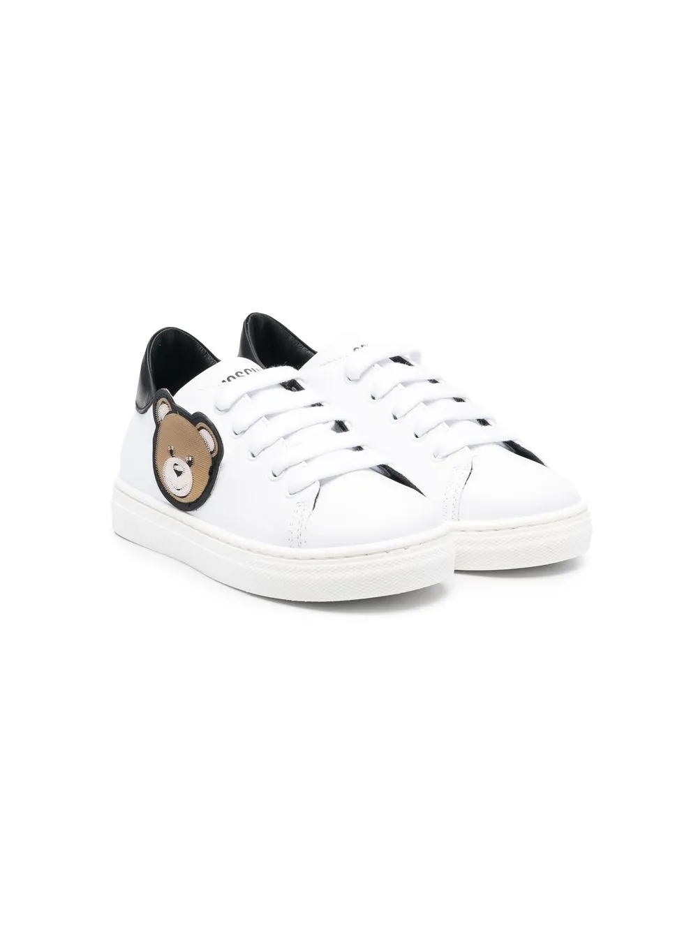 

Moschino Kids tenis con parche Teddy Bear - Blanco