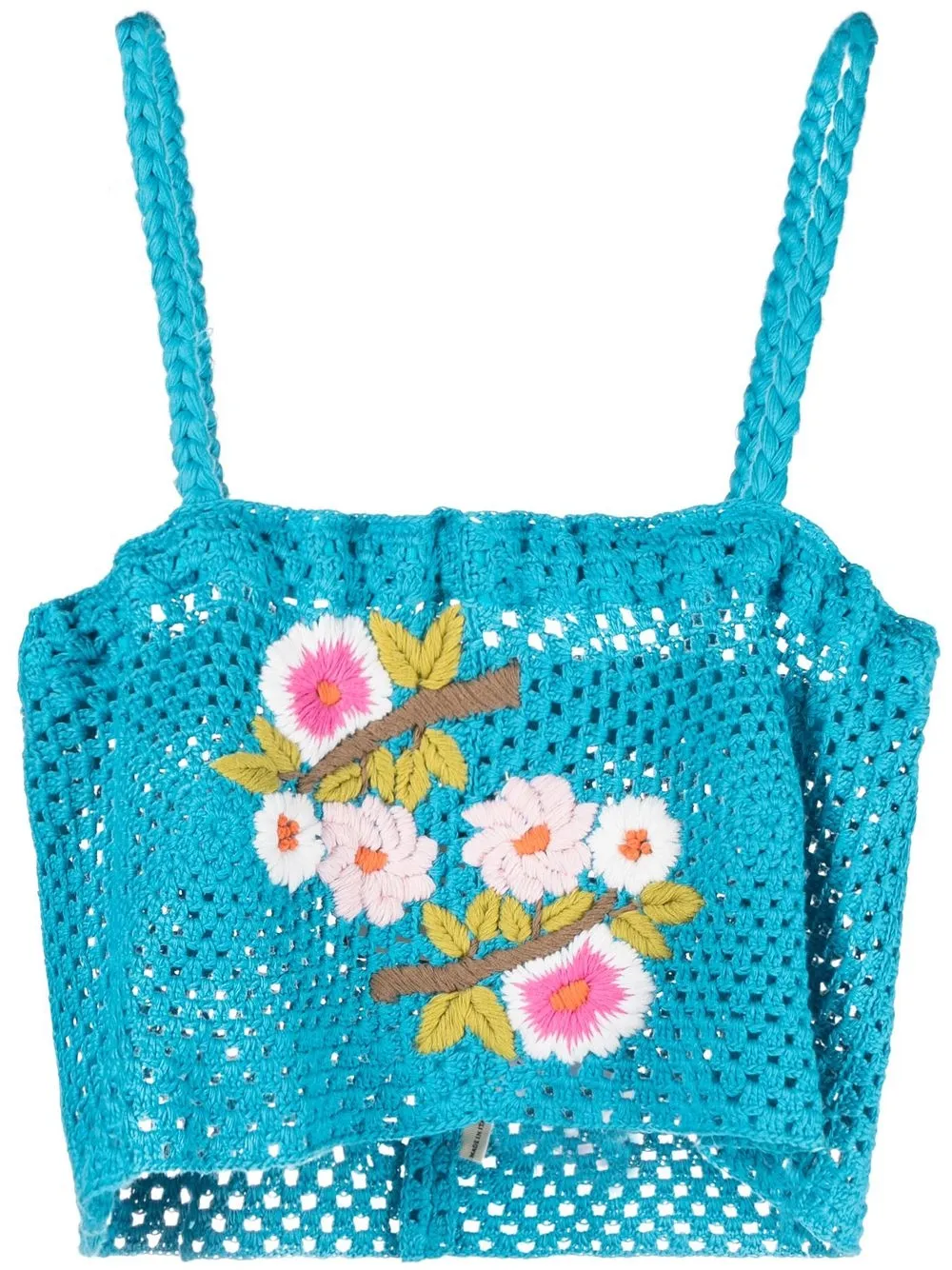 

TU LIZE' Ricamo crochet cotton vest - Blue