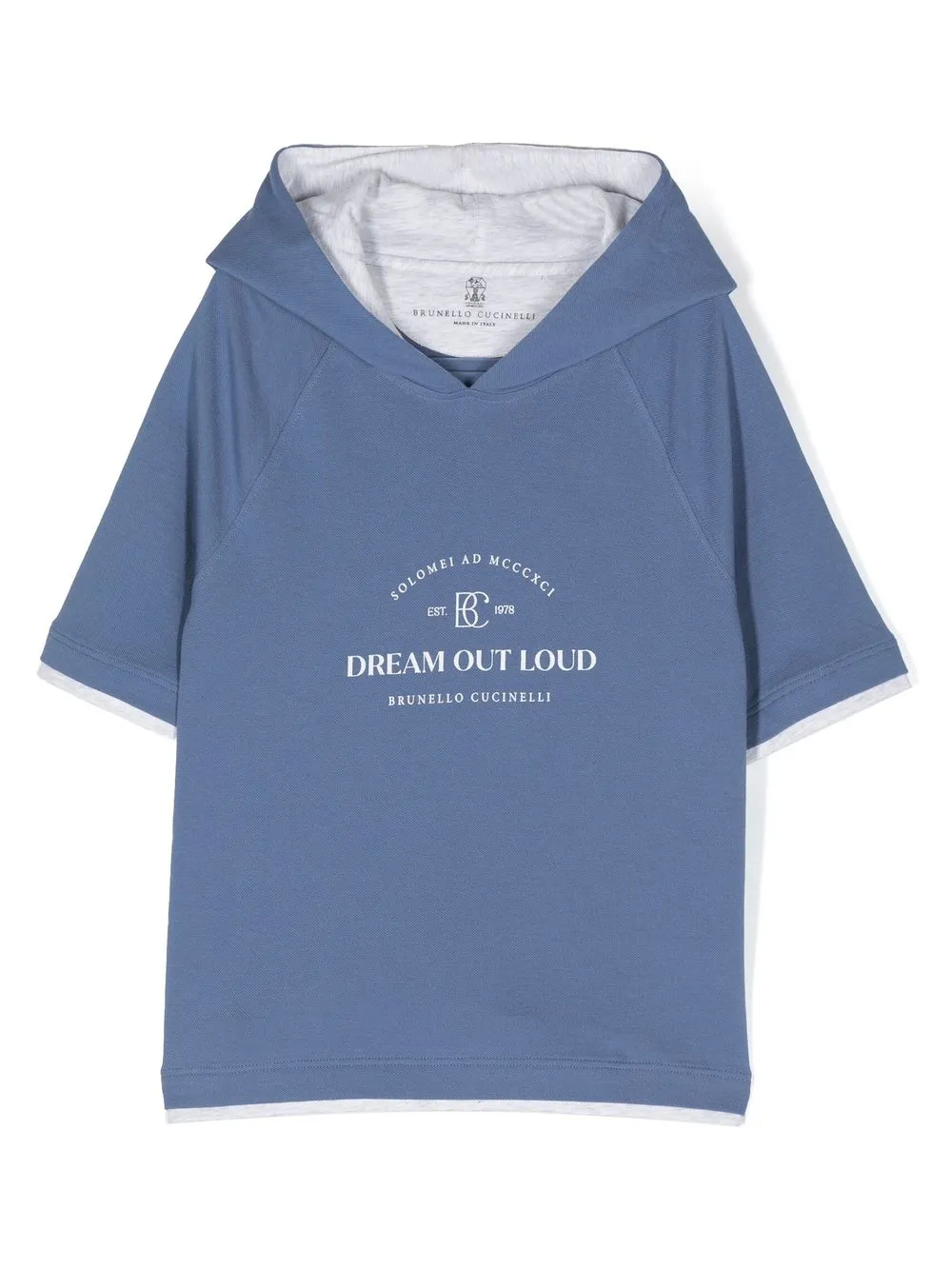 

Brunello Cucinelli Kids logo-print hoodie - Blue