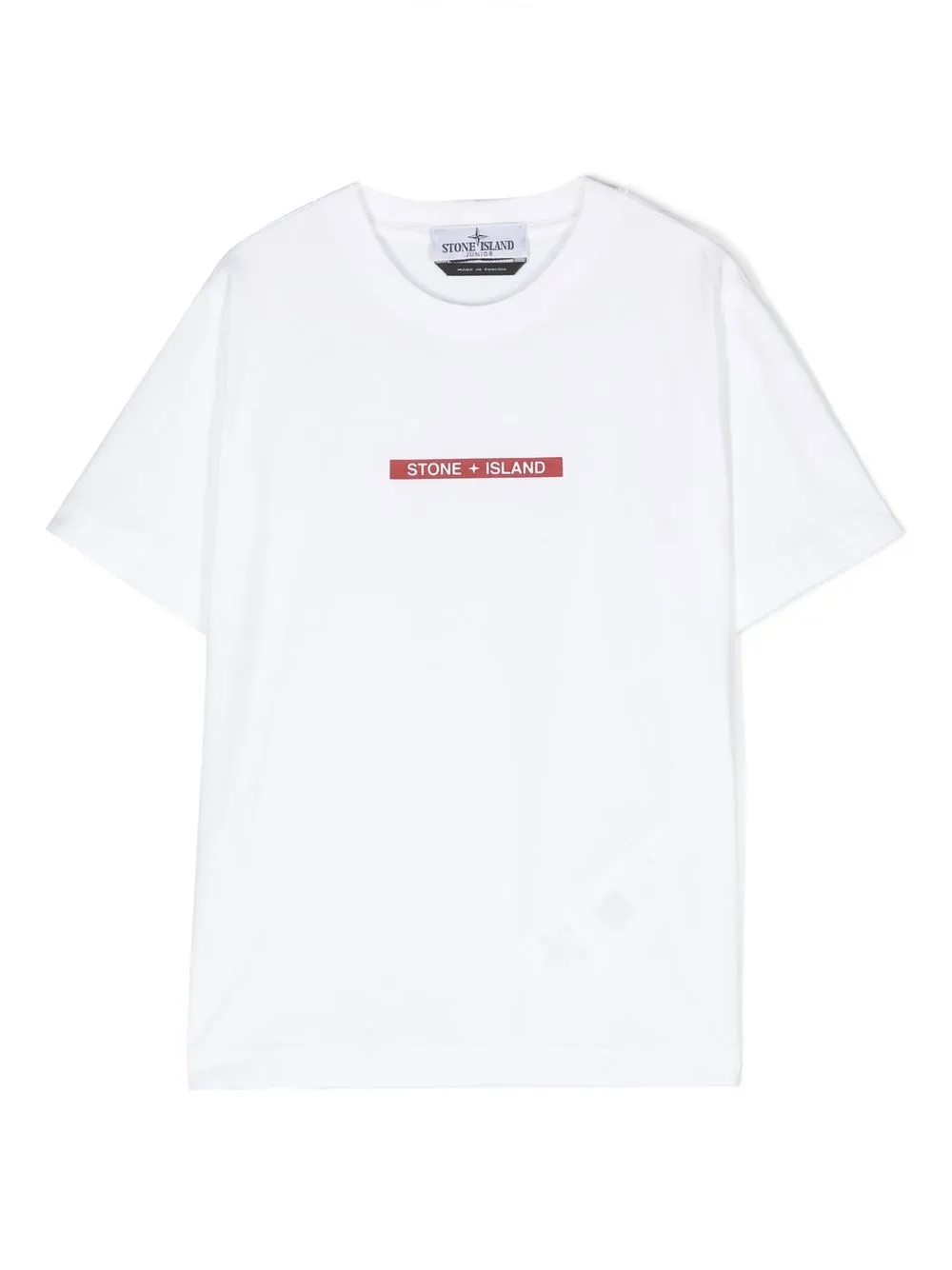 

Stone Island Junior playera manga corta con logo estampado - Blanco