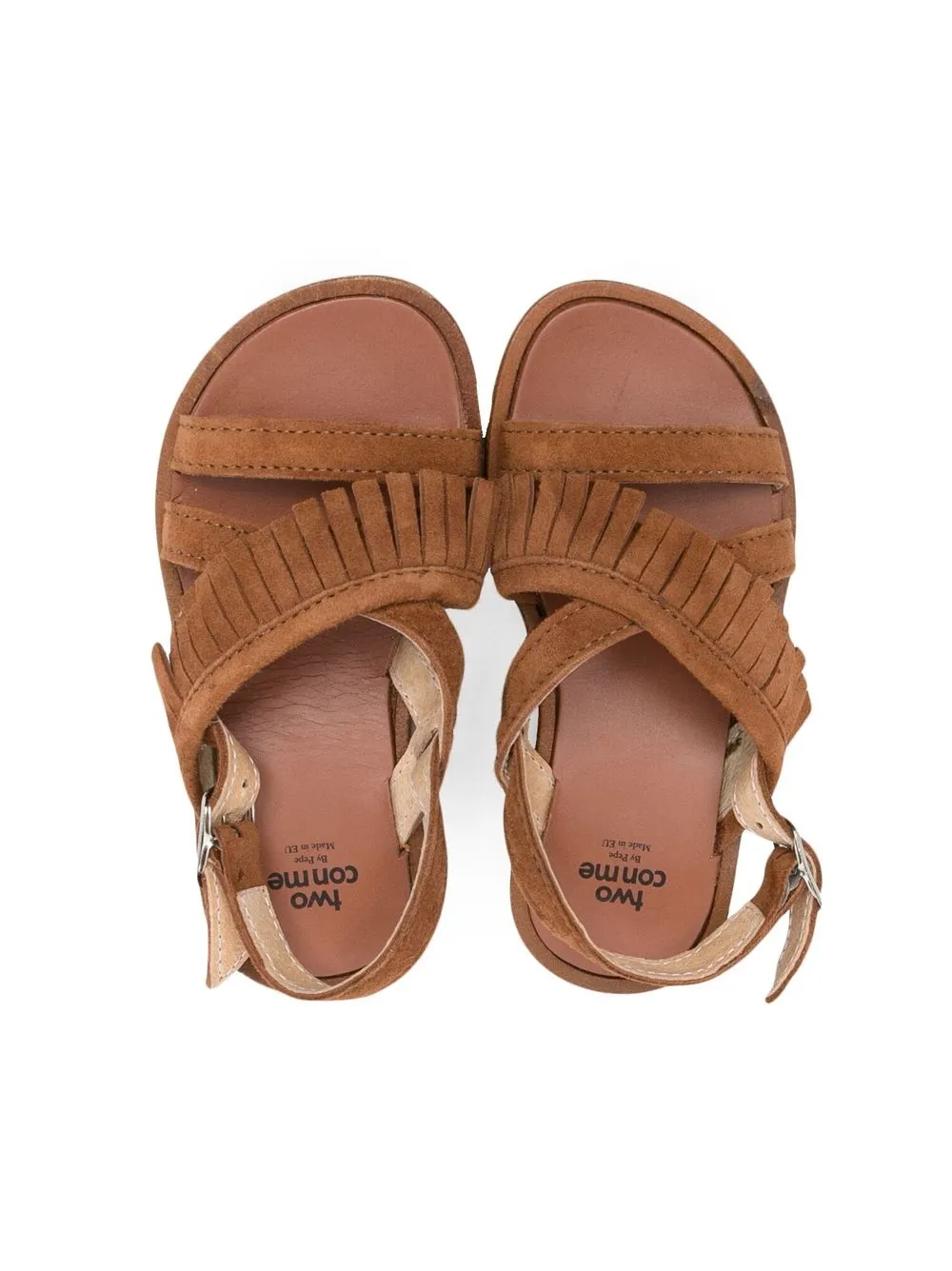 Two Con Me By Pépé Suede Open-toe Sandals In Brown