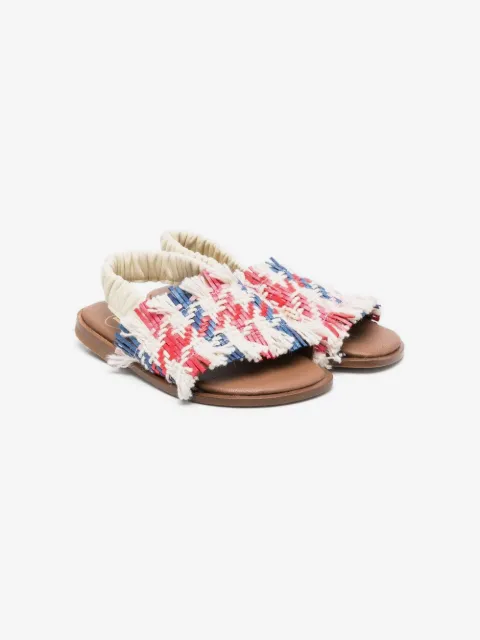 Pèpè woven raffia sandals