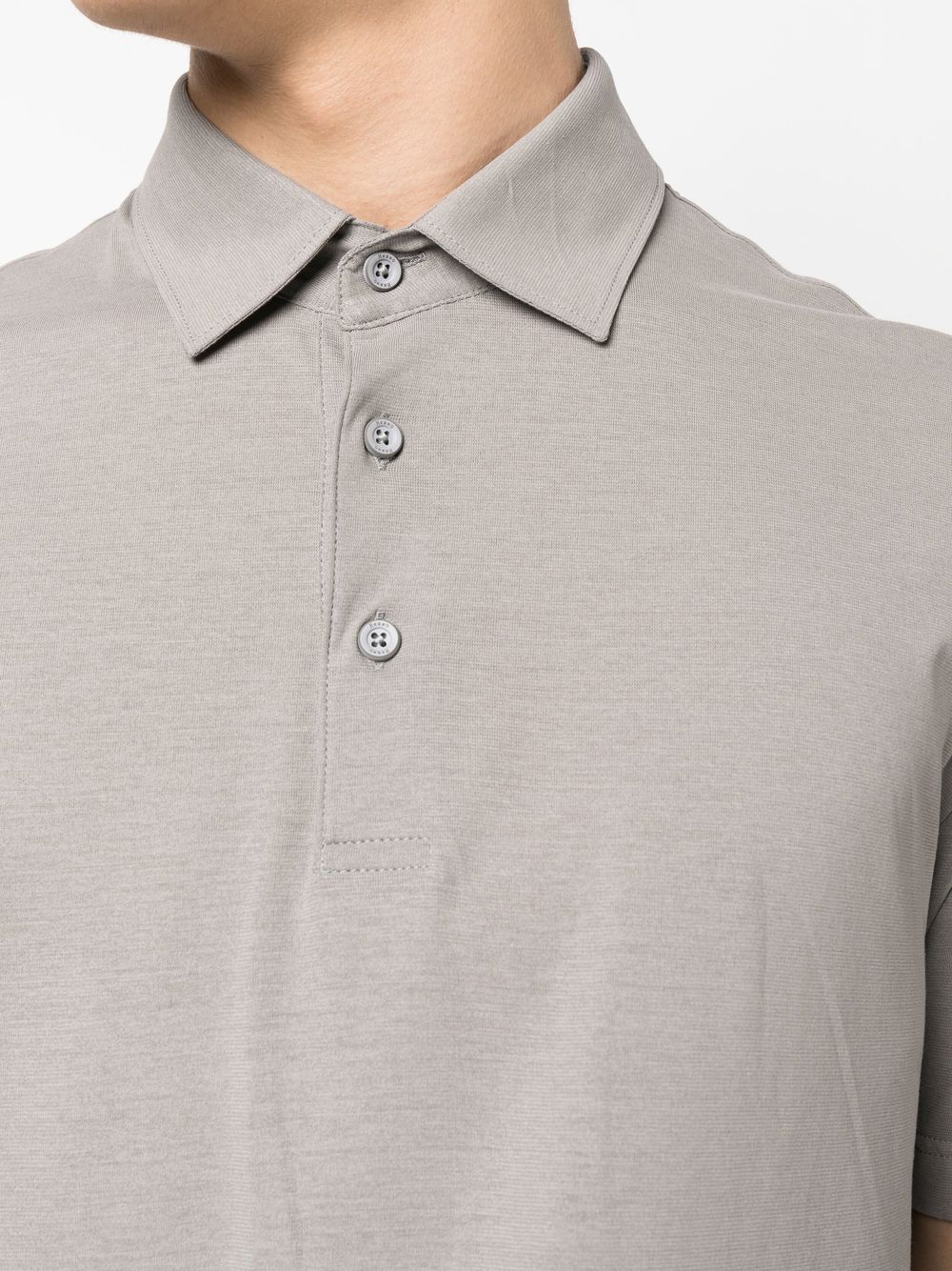 Shop Herno Short-sleeve Cotton Polo Shirt In Grey