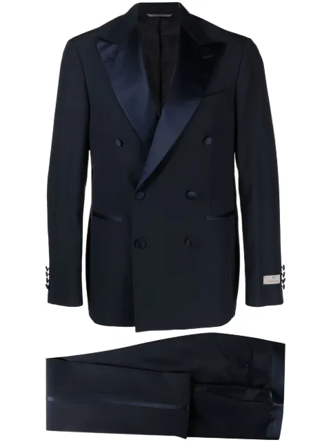 Canali double-breasted silk-lapel dinner suit