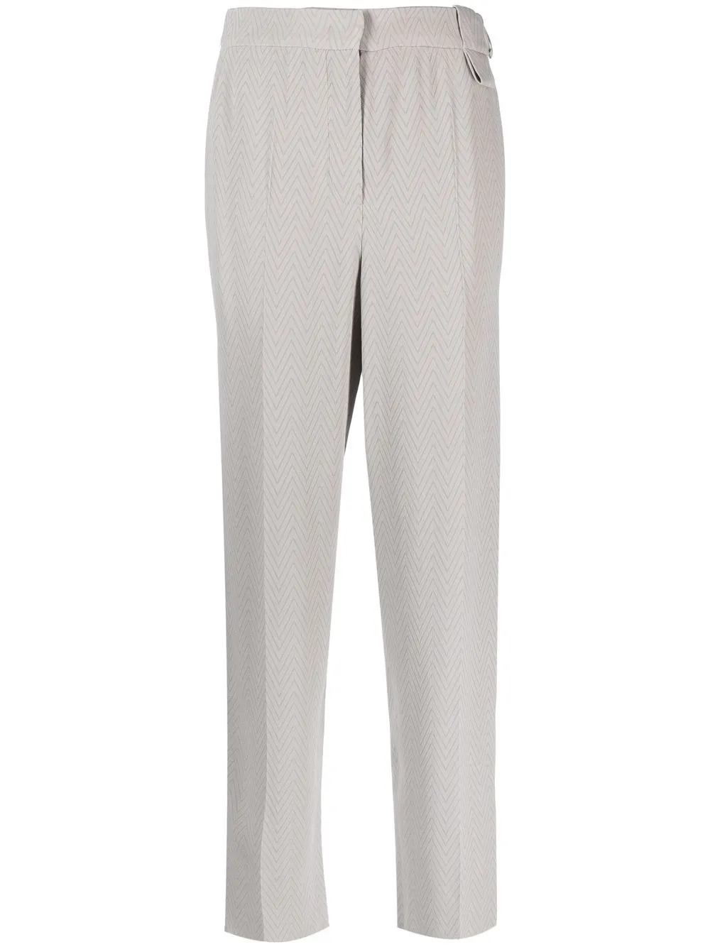 

Emporio Armani zigzag-jacquard tapered trousers - Grey