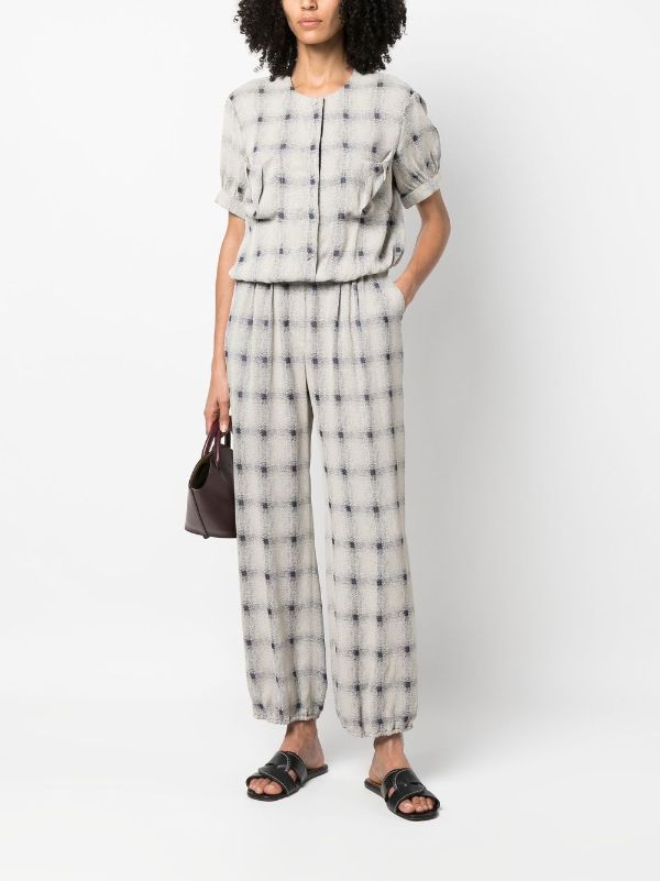 Checkered print clearance trousers