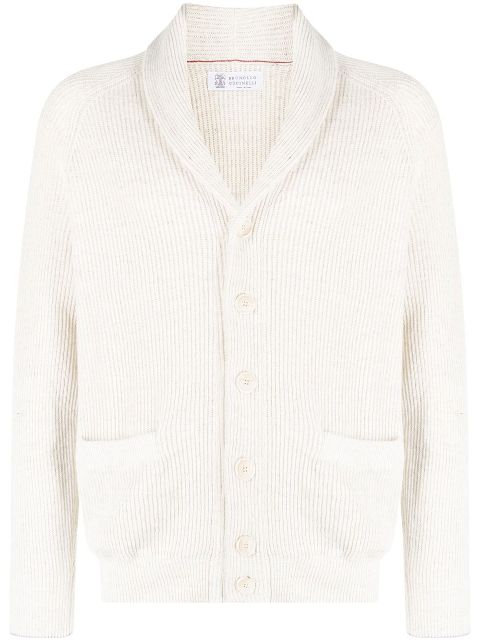 Brunello Cucinelli ribbed cotton-linen cardigan Men