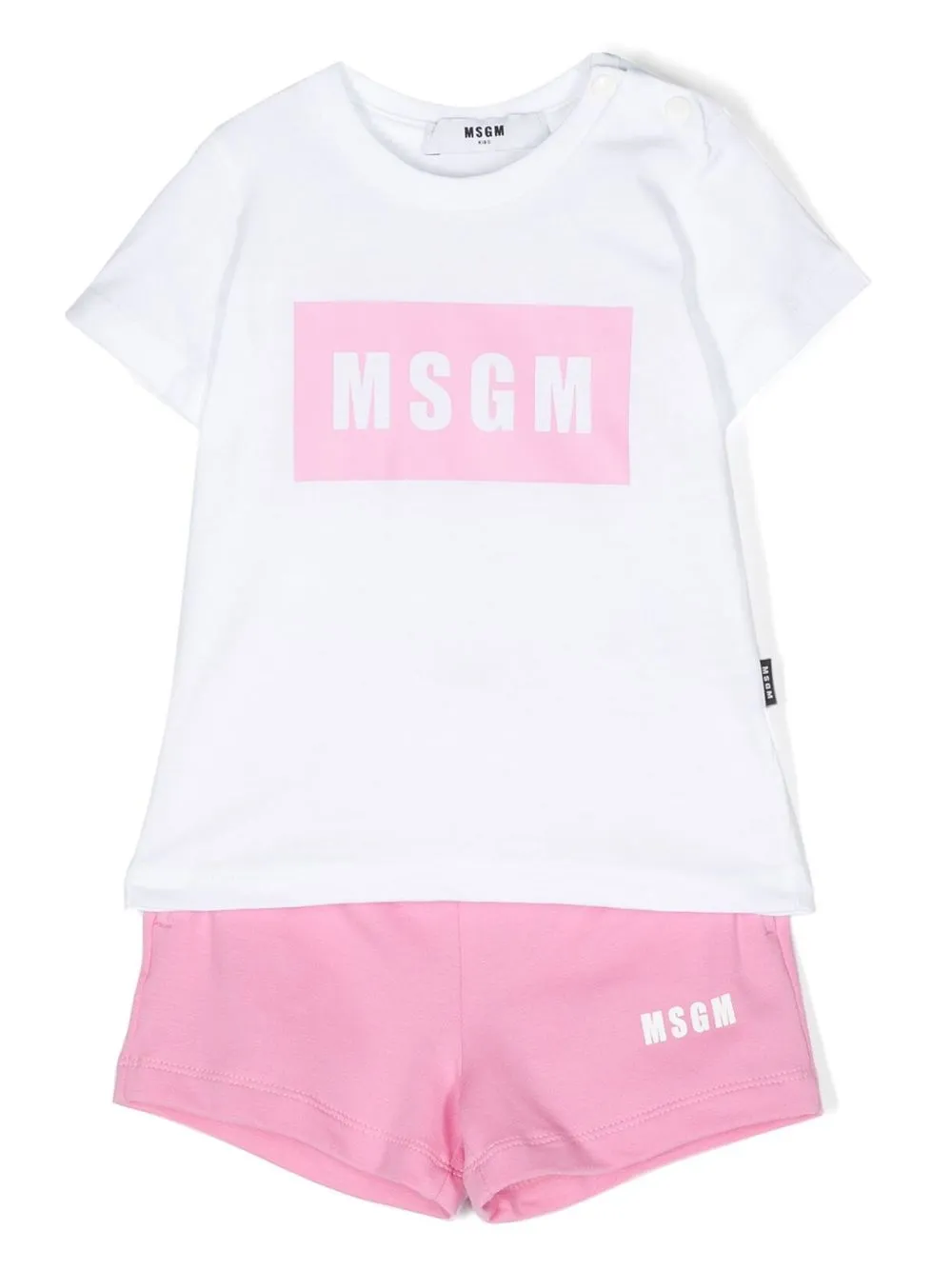 

MSGM Kids traje deportivo con logo estampado - Rosado