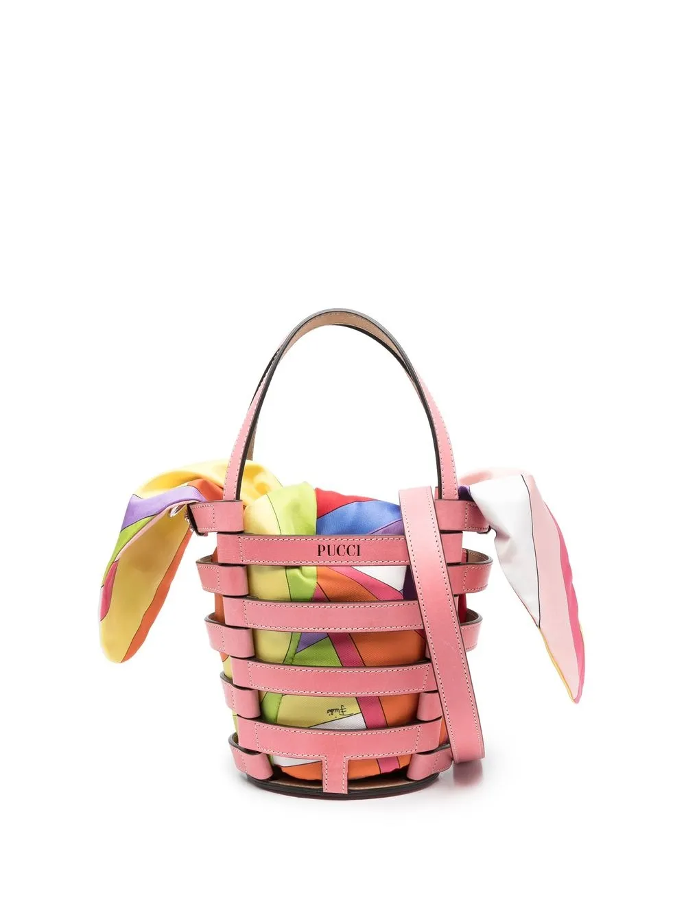 

PUCCI bolsa bucket con detalle de mascada - Rosado