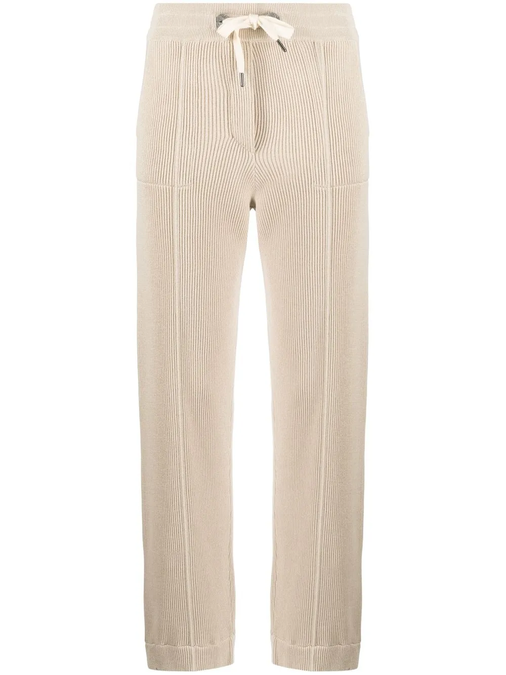 

Brunello Cucinelli drawstring-waist knitted trousers - Neutrals