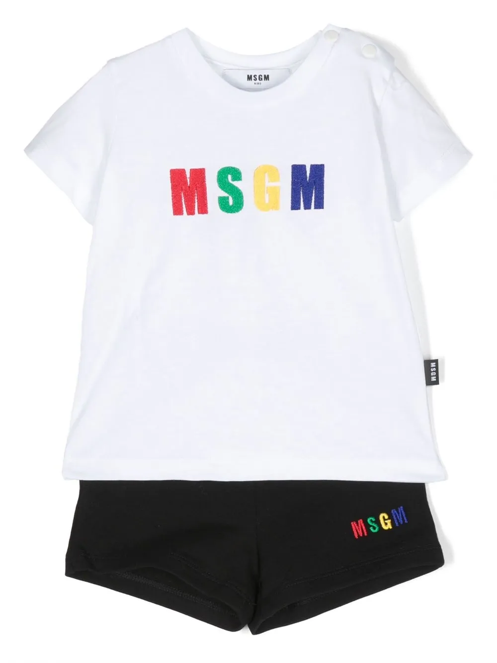 

MSGM Kids set de shorts y playera - Blanco
